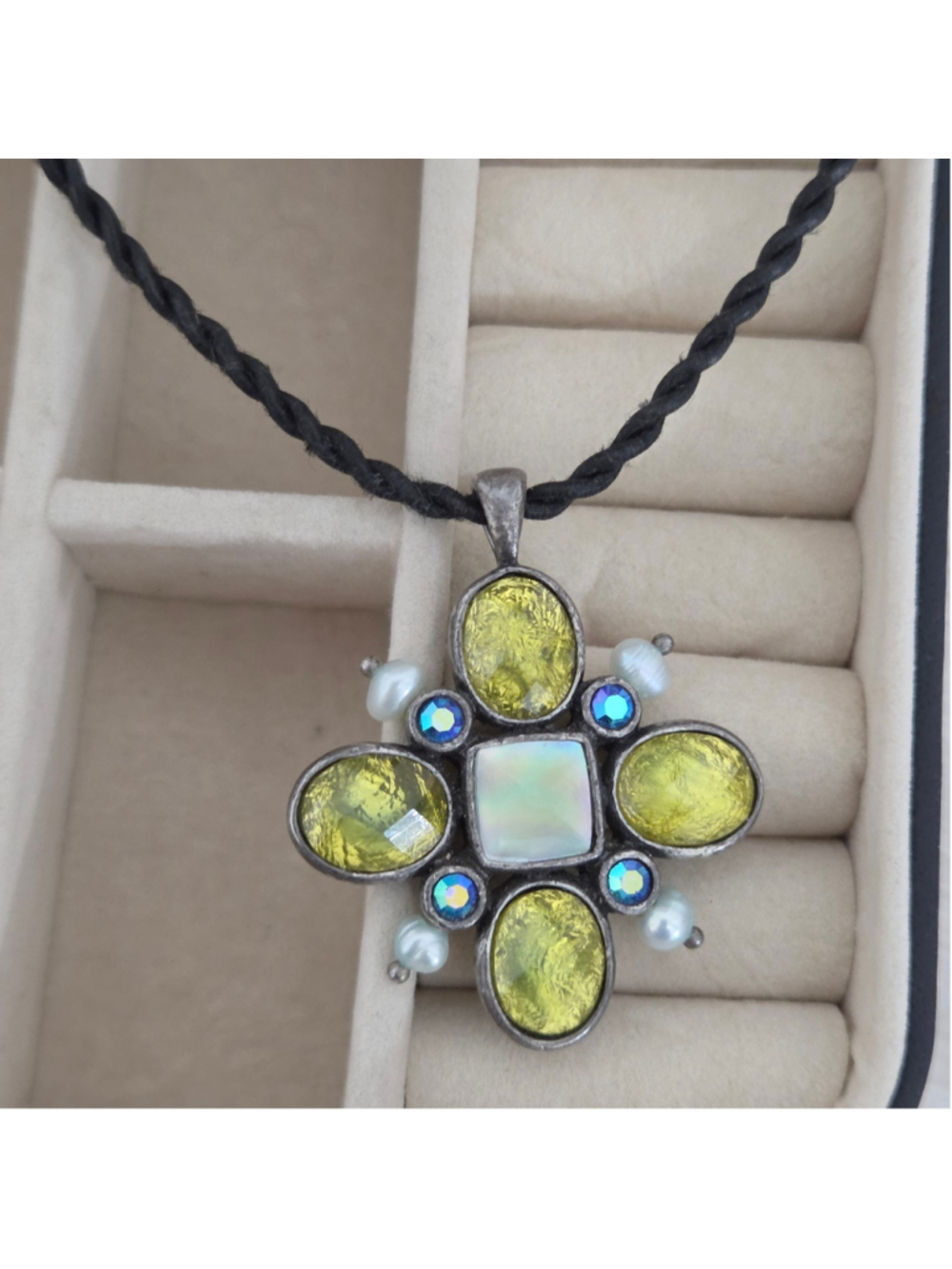 Lia Sophia Olive Green Women's Pendant Necklace